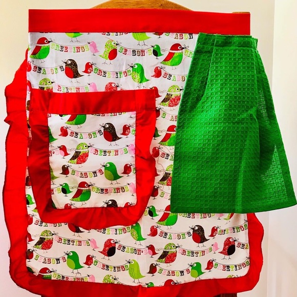 Xmas apron with removable hand towel - Picture 7 of 13